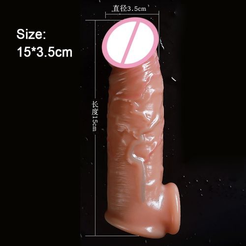 Reusable Dildos Condom Silicone Penis Sleeve Enlargement Penis Extender Male Dildo Enhancer Lock