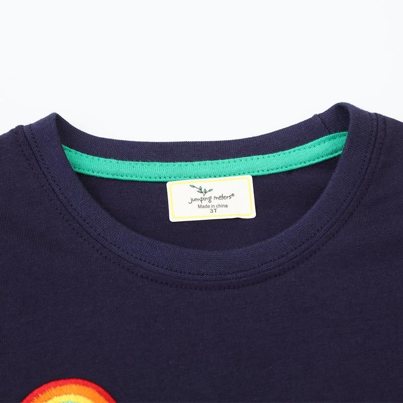 Girls Sweatshirt Knitted Cotton Long Sleeve T-Shirt Navy Blue