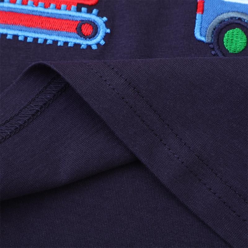 Girls Sweatshirt Knitted Cotton Long Sleeve T-Shirt Navy Blue