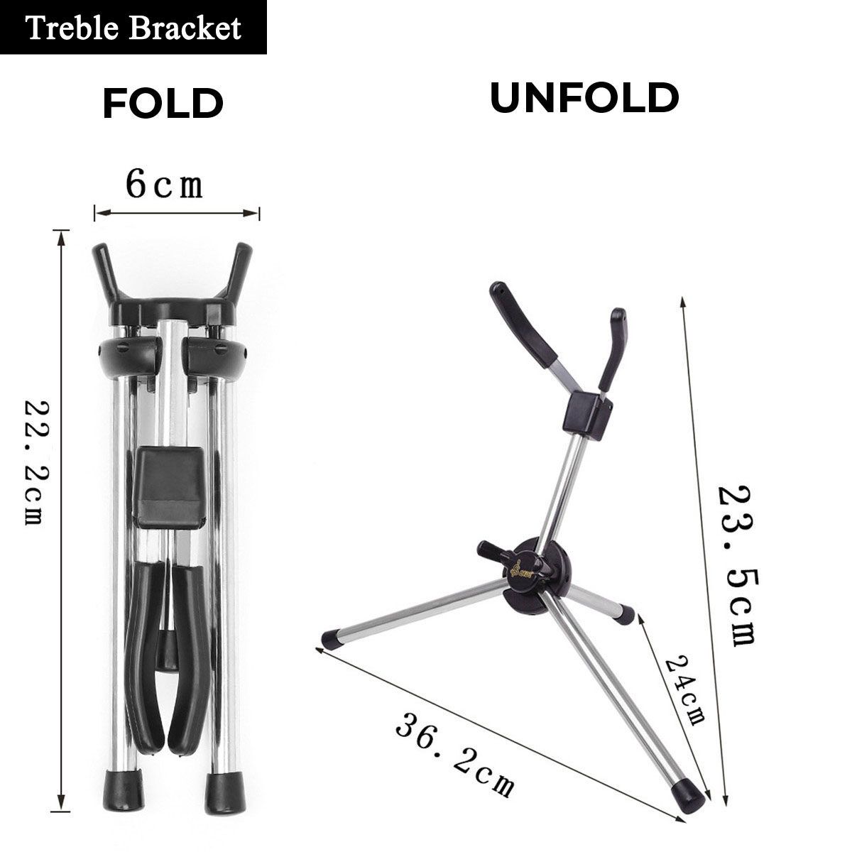Foldable Portable Alto Tenor Saxophone Stand Sax Tripod Holder Saxophone Accessories Treble Bracket