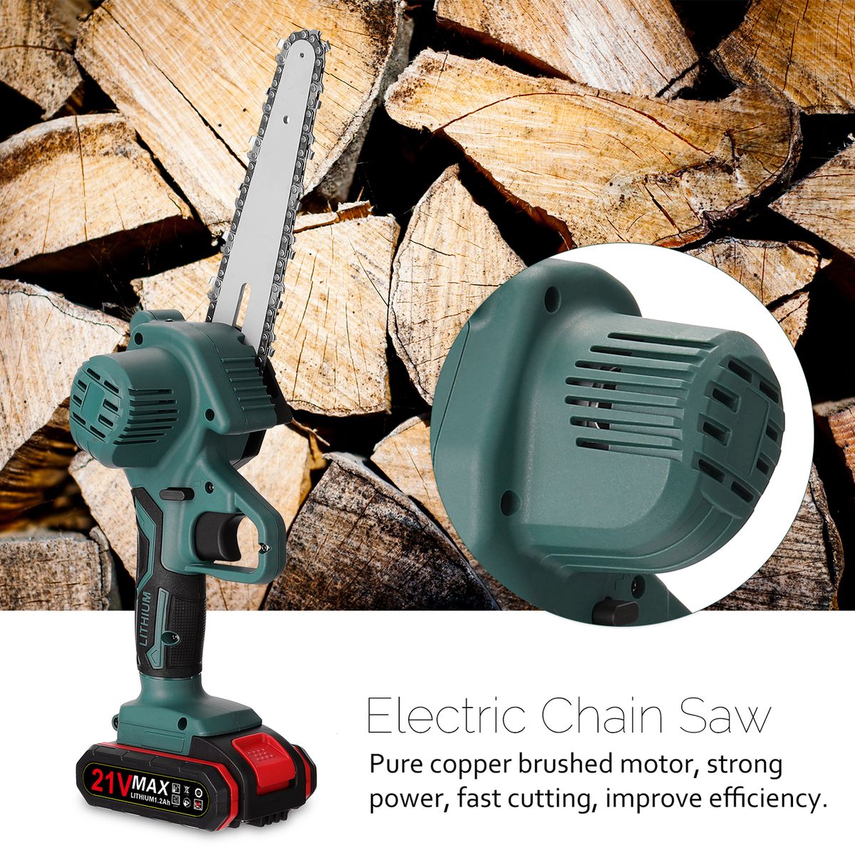 21V Two Battery Portable Mini Electric Pruning Saw