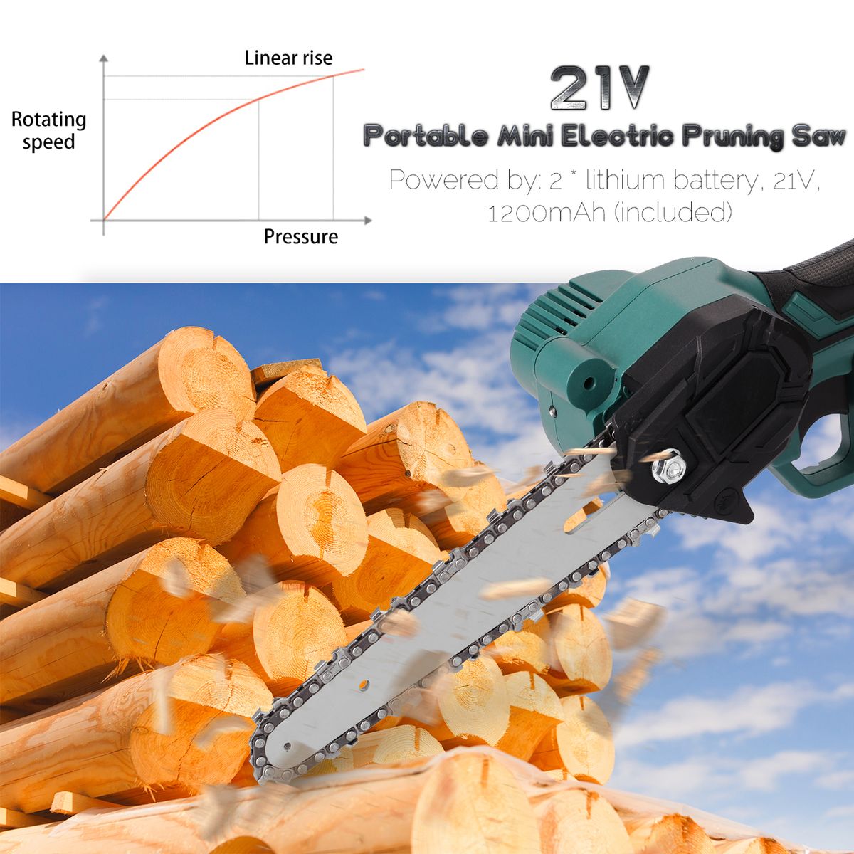 21V Two Battery Portable Mini Electric Pruning Saw
