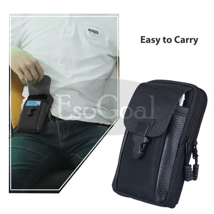 EsoGoal Men Bags Waterproof PU Leather Men Waist Bags