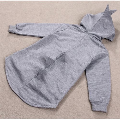 Children Cartoon Dinosaur Shaped Hooded Zip Jacket