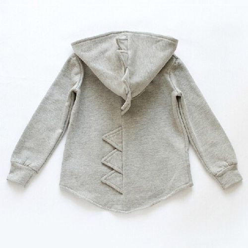 Children Cartoon Dinosaur Shaped Hooded Zip Jacket