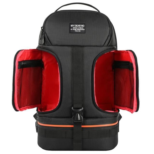 DSLR Waterproof Video Camera Backpack Tripod Case w/ Reflector Stripe fit 15.6in Laptop Bag for Canon Nikon Sony DSLR Photo