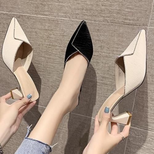 Ladies Berniso Heel Slippers-Black