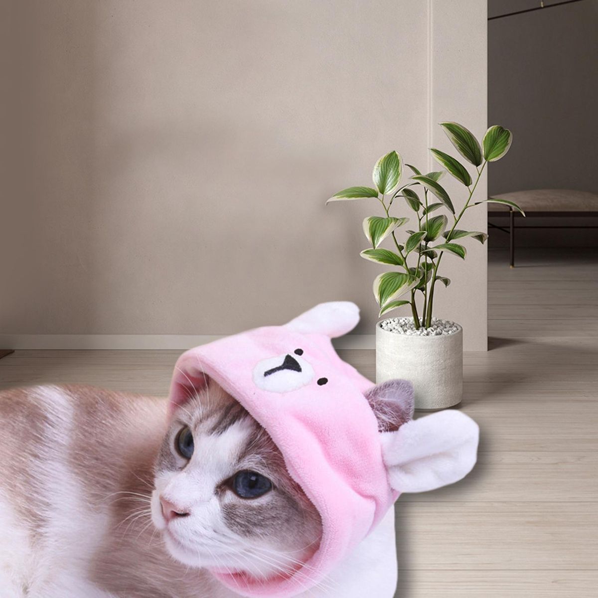 Cat Headdress All-Match Cat Headgear Pet Dog Cartoon Hat Pink