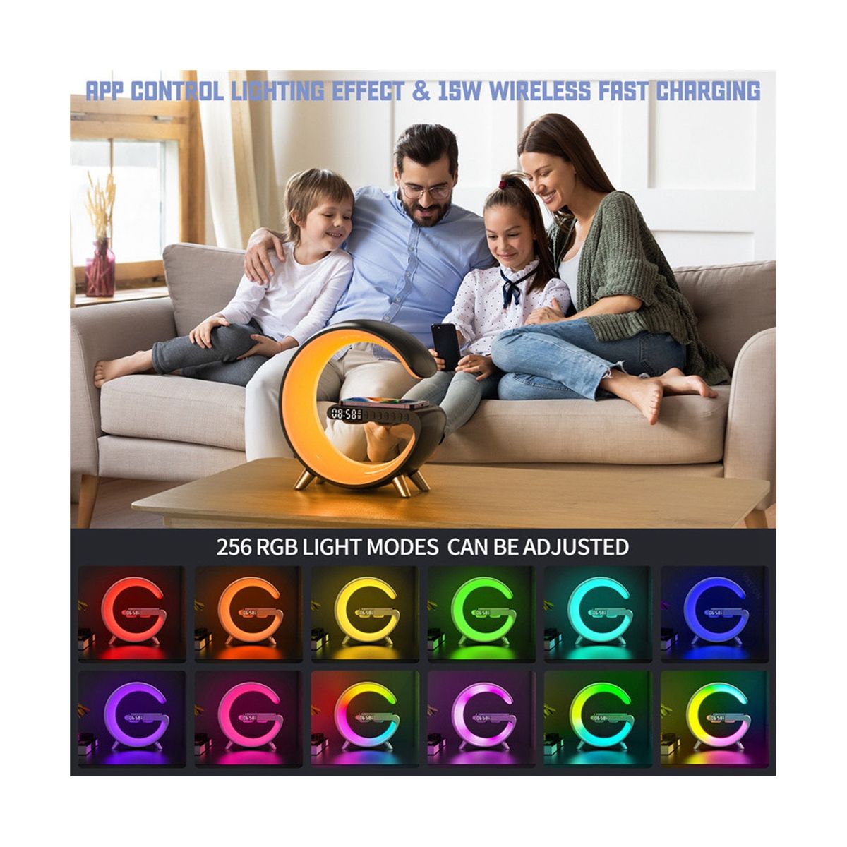 Wireless Charger Bluetooth Speaker Projection Lamp RGB