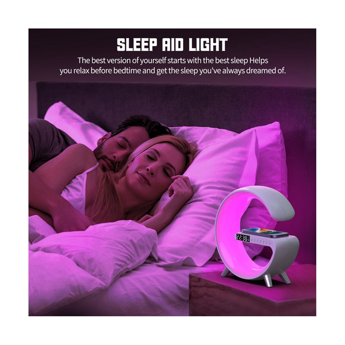 Wireless Charger Bluetooth Speaker Projection Lamp RGB