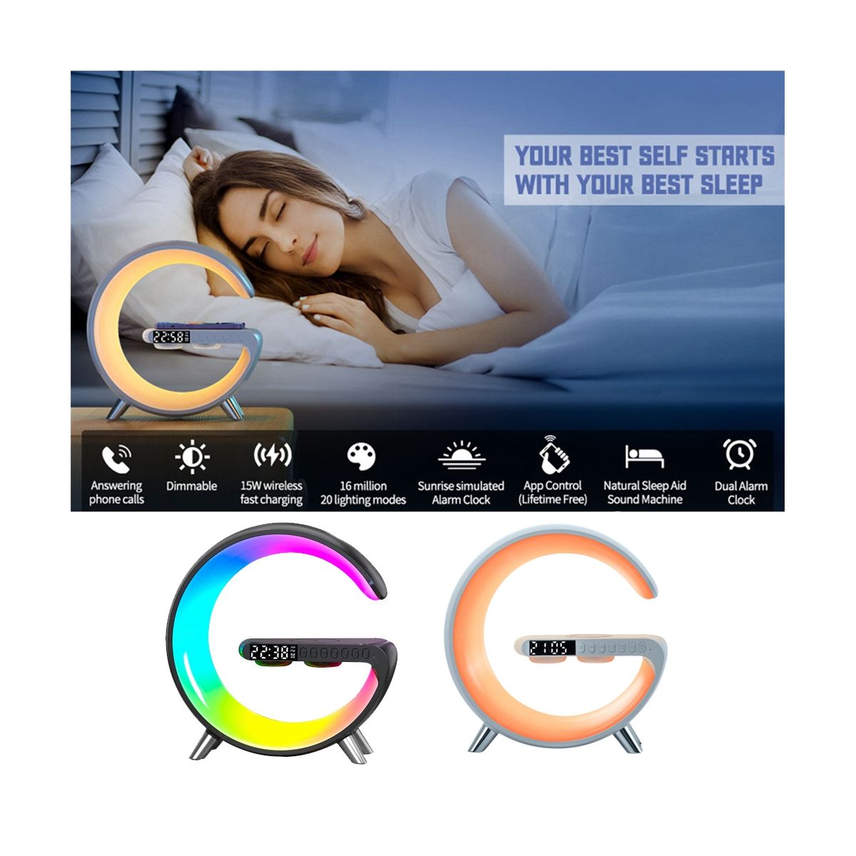 Wireless Charger Bluetooth Speaker Projection Lamp RGB