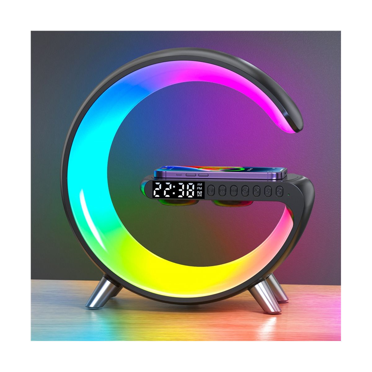 Wireless Charger Bluetooth Speaker Projection Lamp RGB