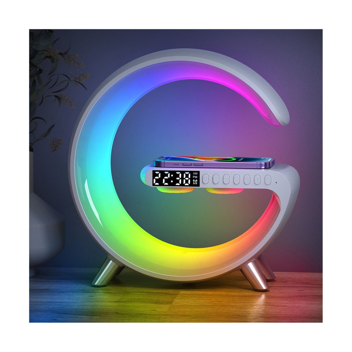 Wireless Charger Bluetooth Speaker Projection Lamp RGB
