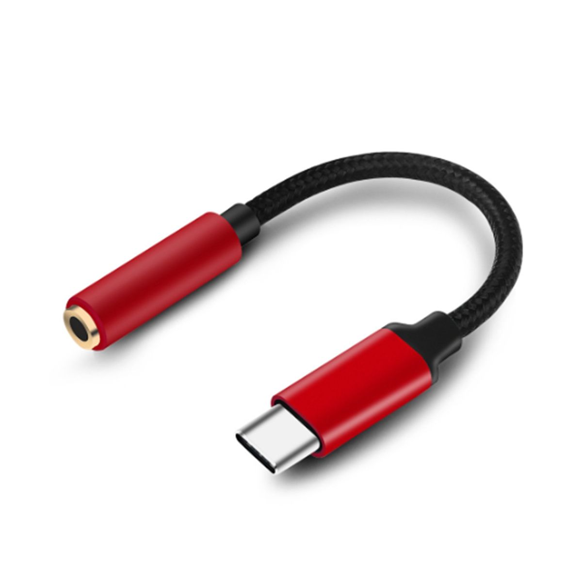 Typec To Headphone Adapter for Android Phone Listening Type-C To 3.5Mm Audio Adapter Interface Cable(Red)