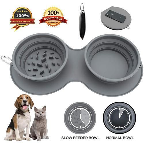 1000ml Large Collapsible Dog Pet Folding Silicone Bowl Outdoor Travel Portable Puppy Food Container Feeder Dish Bowl
