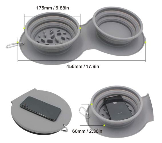 1000ml Large Collapsible Dog Pet Folding Silicone Bowl Outdoor Travel Portable Puppy Food Container Feeder Dish Bowl