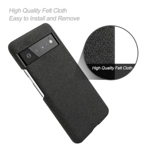 Shockproof Woven Textile Fabric Case For Pixel 6- Black