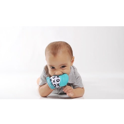Teething Mitten- Aqua Blue