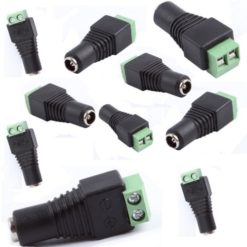 Female Power Plug For CCTV Camera - 10 Pieces