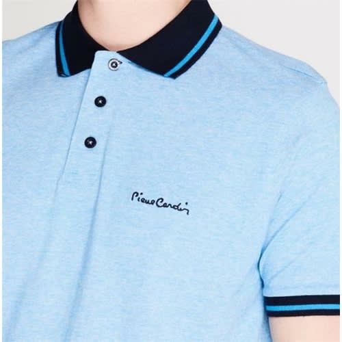 Pin Stripe Polo Shirt - Sky Blue