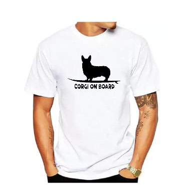 Corgi On Board T-shirt - White