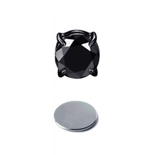 Black Crystal Magnetic Stud Earring