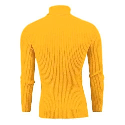 Unisex Long Sleeve Turtleneck T-shirt - Yellow