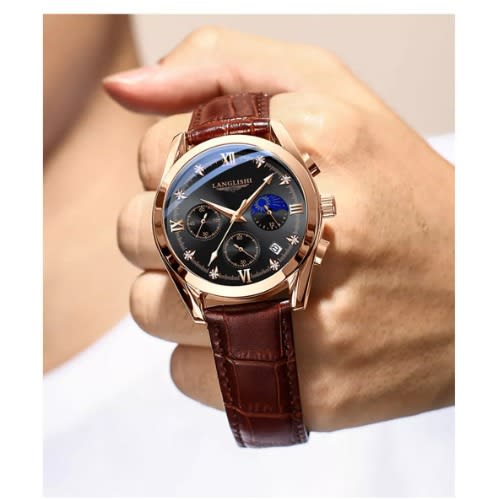 Men's Casual Leather Wristwatch