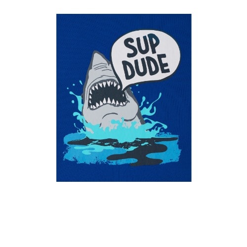 Boys Sup Dude Shark Snug Fit Cotton Long Sleeve Pyjamas Sleepwear- Blue
