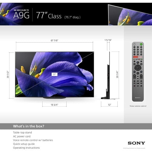 Master Series Bravia OLED 4k Ultra Hd Smart Tv With Hdr And Alexa Compatibility -Xbr-77a9g- 77-inch