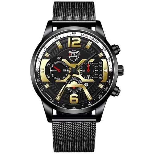 Unisex Stainless Steel Full Steel Wristwatch - Black
