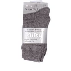 Nifty - 3In1 Plain Colored Socks - 2 Pieces - Grey