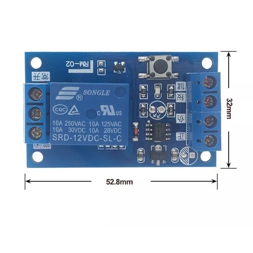 12V Single Button Bistable Relay Module