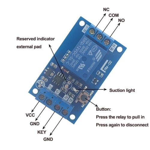 12V Single Button Bistable Relay Module