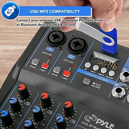 Pyle Professional Audio Mixer Sound Board Console System Int
