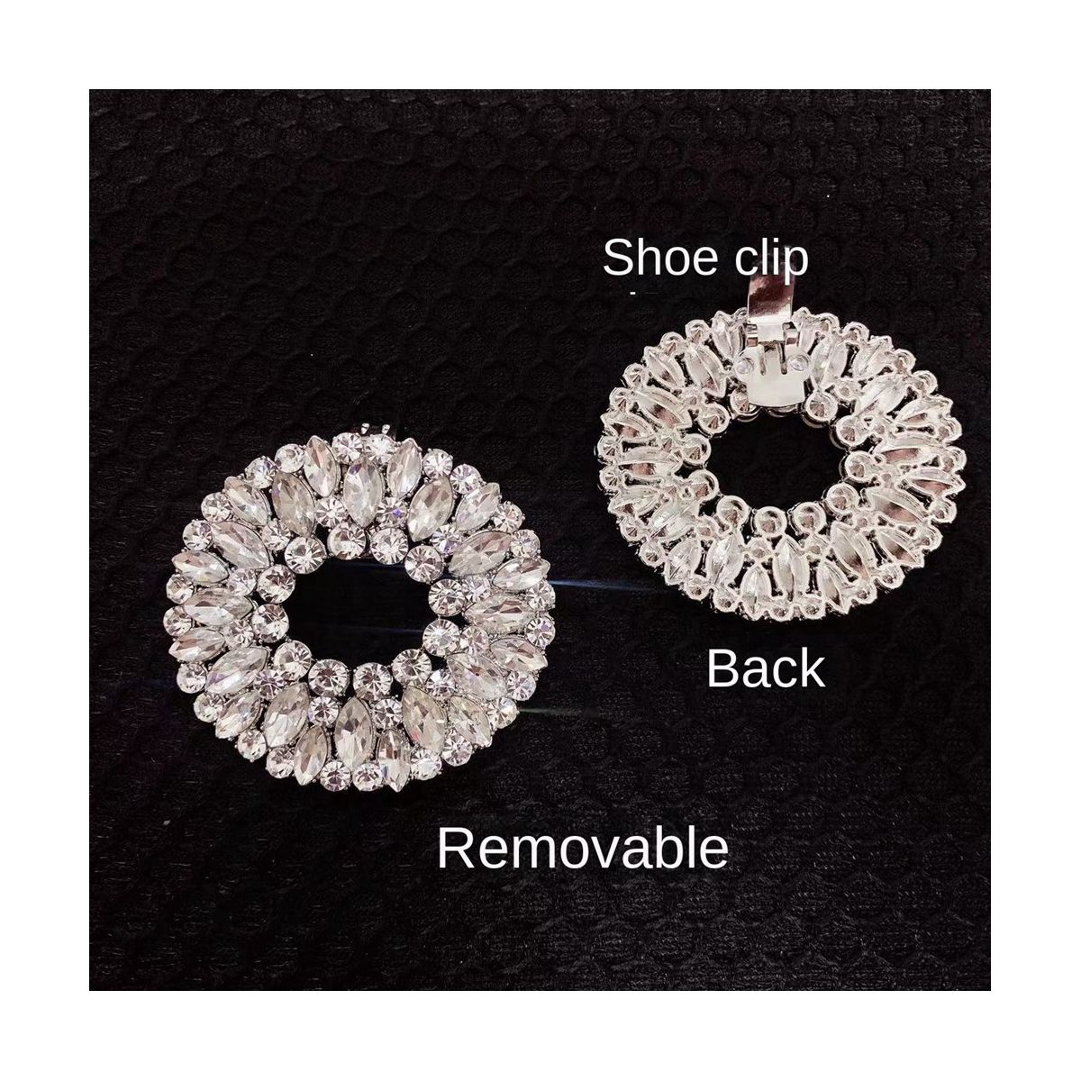 1Pair Detachable Shoes Decorations Shiny Crystal Shoes Clip
