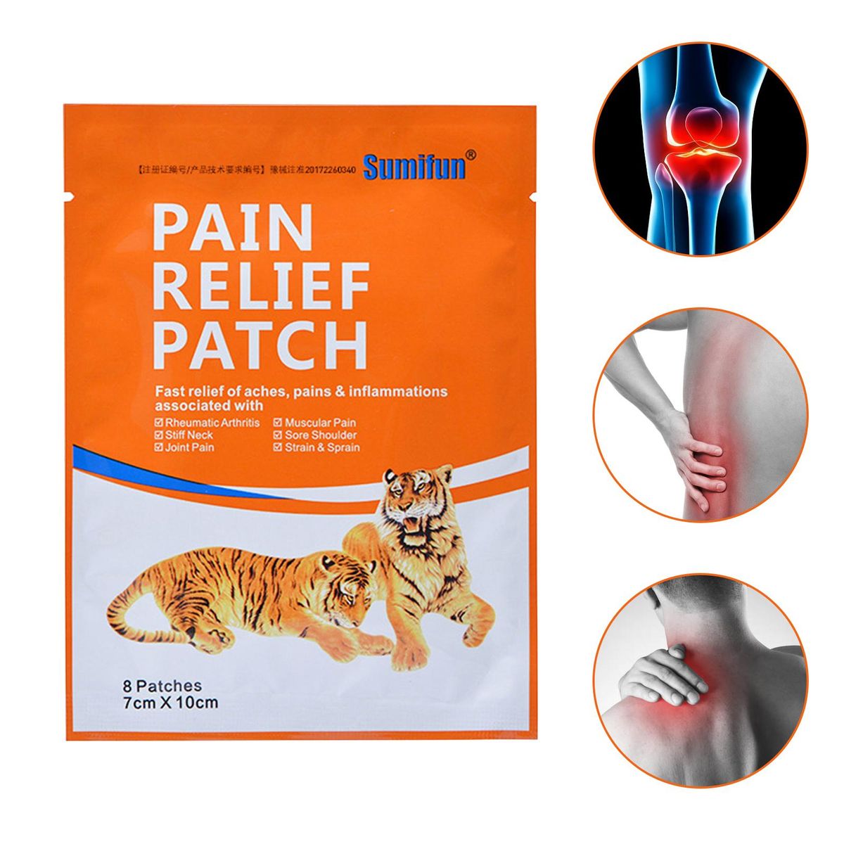 8PCS Pain Relieving Patches Quick Relieving Ache Sticker for Neck/Shoulder/Joint/Muscular Pain