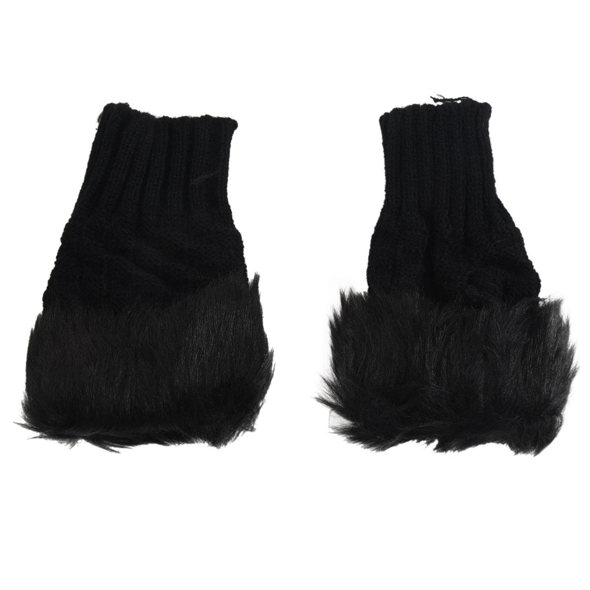 Lady Girl Shaggy Faux Fur Knit Fluffy Hands/LEG Warmers