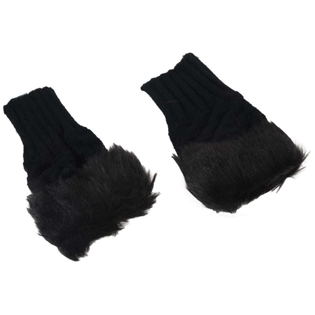 Lady Girl Shaggy Faux Fur Knit Fluffy Hands/LEG Warmers