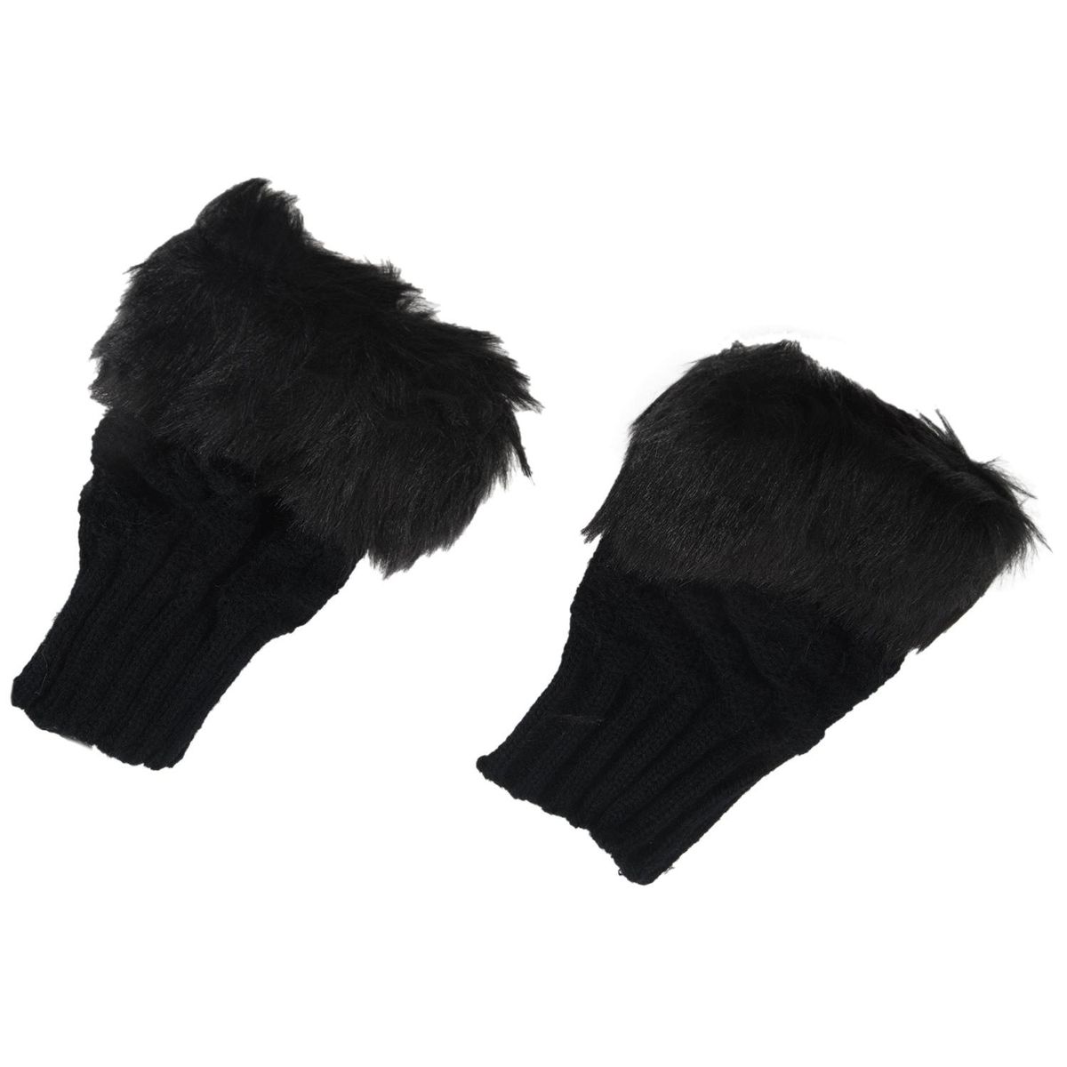 Lady Girl Shaggy Faux Fur Knit Fluffy Hands/LEG Warmers