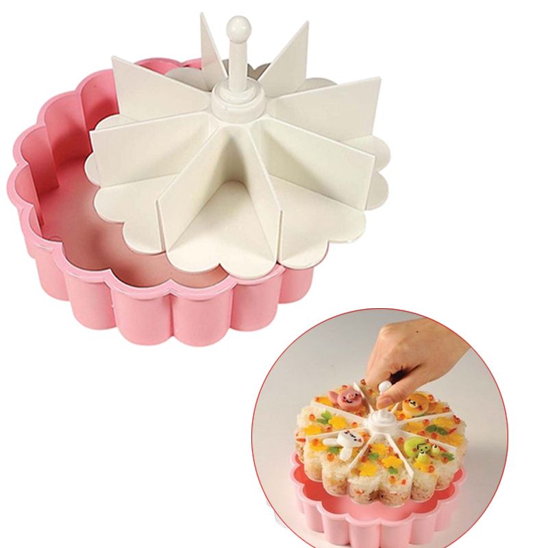 1 Sets Creative Kawaii Sushi Cake Pan Mould Suits DIY Rice Mold Kitchen Sushi Roll Mold Tools Set Jelly Pudding Rolls Made Easy