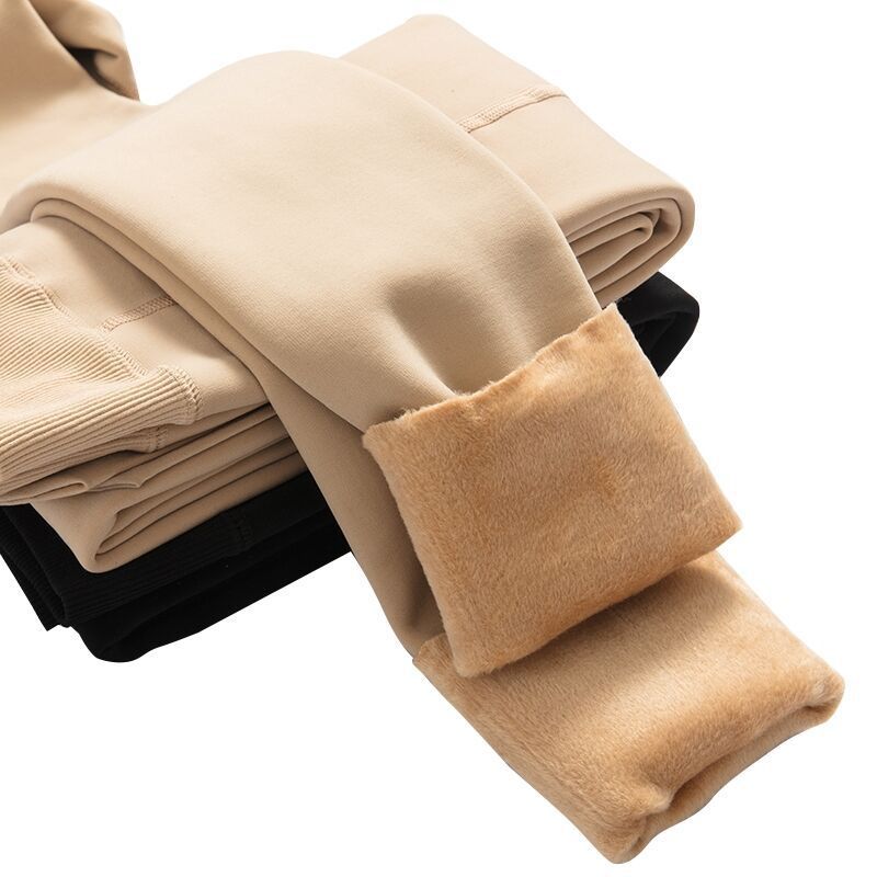 Ladies Tights Pressure Pants Women Stockings Spring Winter Thick Leings Fleece Tight Skin Hose Warm Fur Bare Leg Panties Black Full Feet