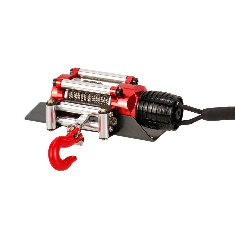 Metal Steel Wired Automatic Simulated Winch with Switch for 1/10 Traxxas HSP Redcat HPI TAMIYA CC01 Axial SCX10 RC4WD D90 RC Rock Crawler