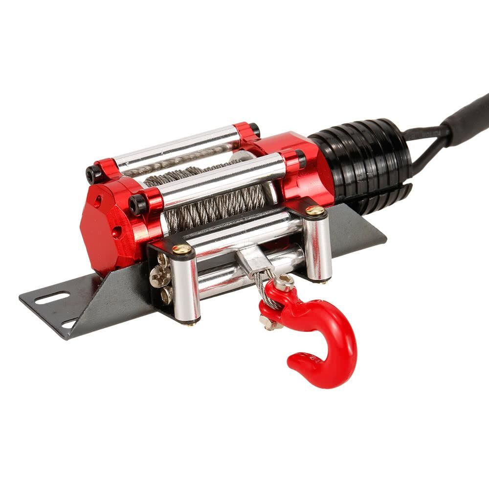 Metal Steel Wired Automatic Simulated Winch with Switch for 1/10 Traxxas HSP Redcat HPI TAMIYA CC01 Axial SCX10 RC4WD D90 RC Rock Crawler