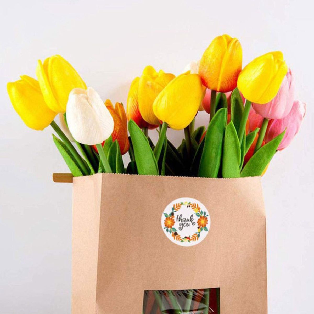 500pcs Floral Thank You Stickers Paper Gift Card Adhesive Style4