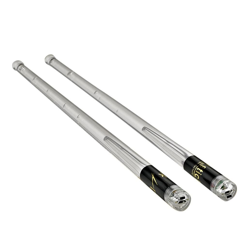 LED Light Up Drumsticks Jazz Drum Sticks 15 Gradient Colorful Lights USB Charging with ON/OFF Switch Drumstick Drum Set Accessories
