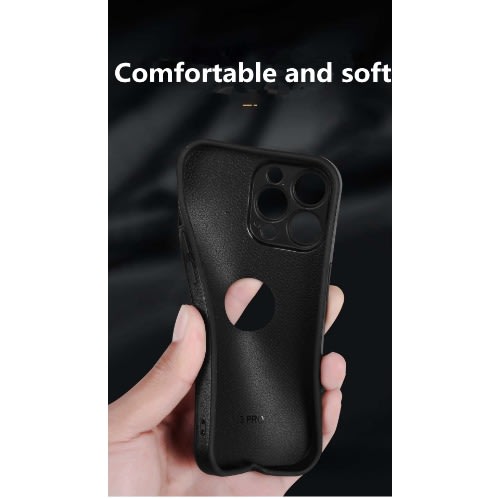 Slim Vegan Leather Thin Cover Case For iPhone 13 Pro Max Case -Black