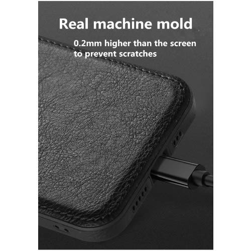 Slim Vegan Leather Thin Cover Case For iPhone 13 Pro Max Case -Black