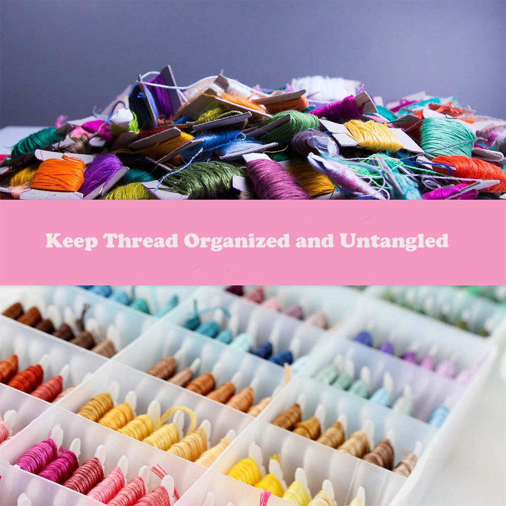 120x Plastic Thread Ribbon Holder Organizer Spools Sewing  120pcs Blue
