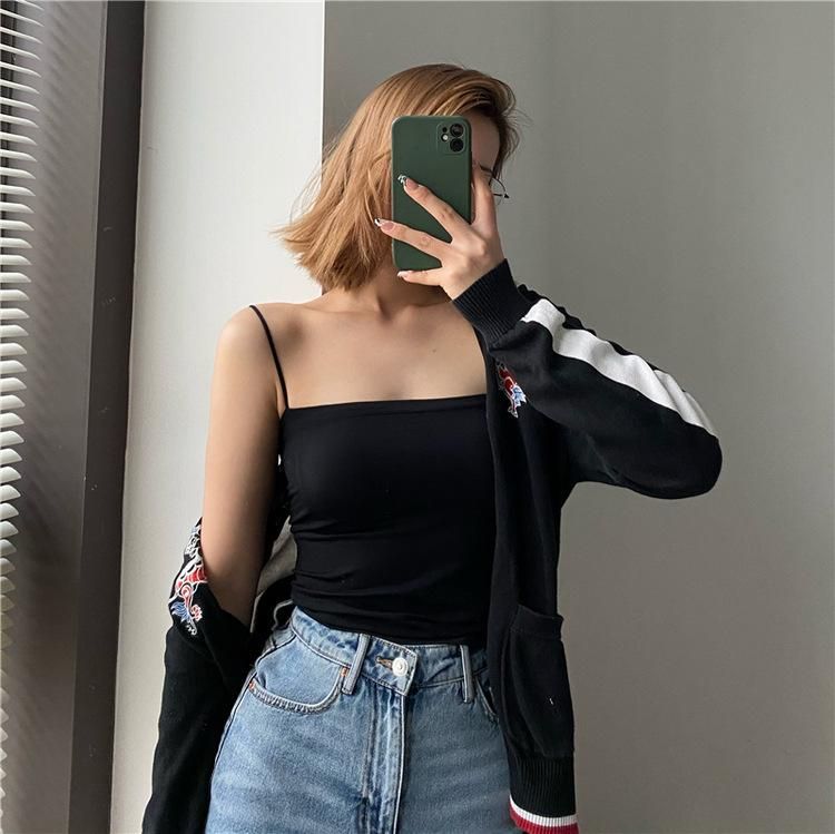 Women's beauty back camisole women's fixed chest pad suspender wrap vest